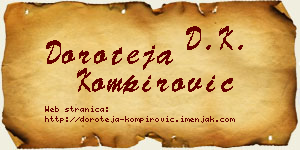 Doroteja Kompirović vizit kartica